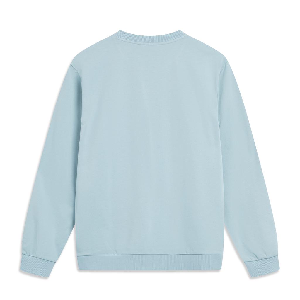 Li Ning Sportovní lifestylová série Kulatý výstřih Volná Všestranná Jednoduchá Pohodlná Mikina s nápisem pro volný čas Unisex mikina Rybí oko zelená AWDVF77-5