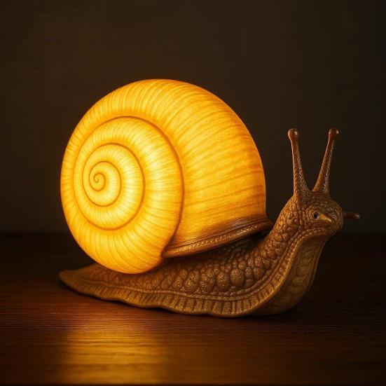 Halloweenská noční lampička šnek Vintage vyřezávaná simulační socha šneka z pryskyřice Stolní světlo Sváteční párty Domov Kancelář Ložnice Dekorativní lampa šnek
