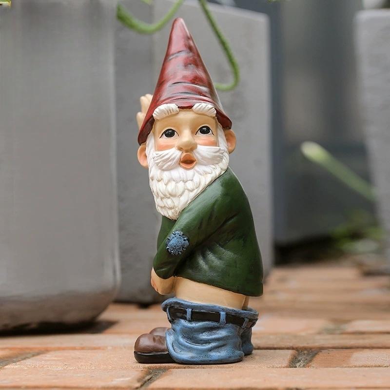 Cartoon Gnomes Statue Outdoor Garden Yard Decorations Cute Funny Dwarf Statue Middle Finger Gnome Creative Tree Hanging Ornament