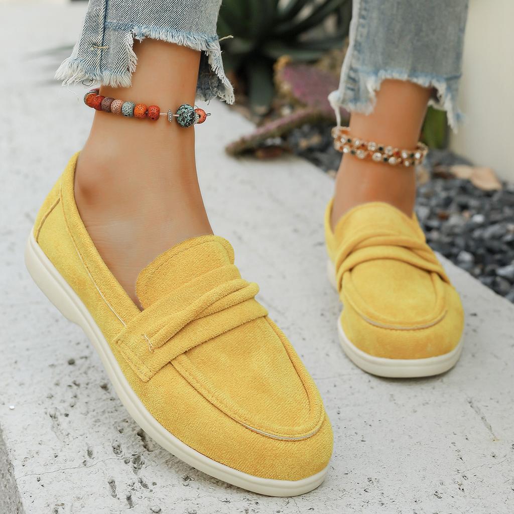 Women Casual Flats Shoes New Cow Suede Classic British Style Loafers Moccasins Light Comfortable Driving Flats Sneakers Women