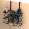 Hair Dryer Holder 3 In 1 Hair Tool Organizer Djustable Height Wall Mounted/Cabinet Door Bathroom Organizer Under Sink for Hair Dryer (Black)