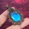 Tibetan Turquoise Gemstone Pendant Flower Pendant Copper Wire Wrapped Jewelry