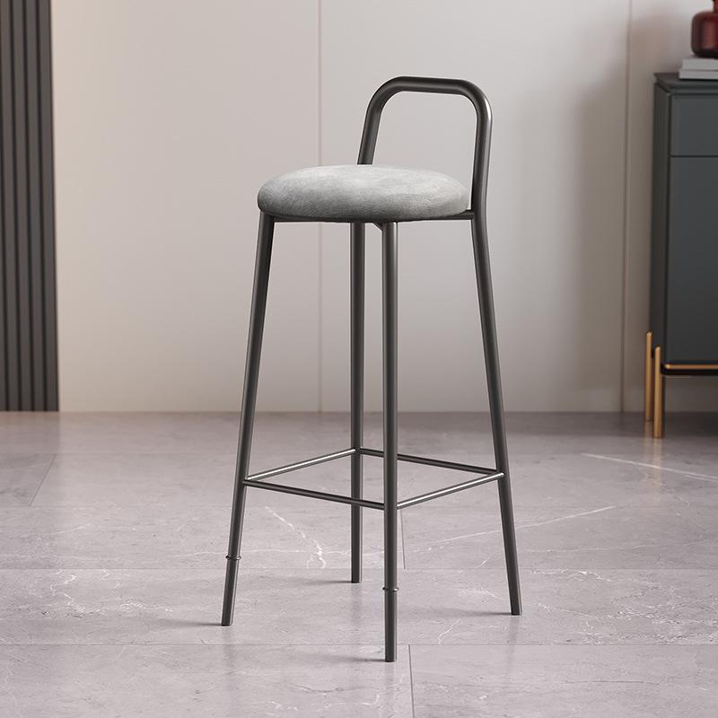 Nordic Iron Art Bar Stool with Backrest – Modern, Luxurious Design