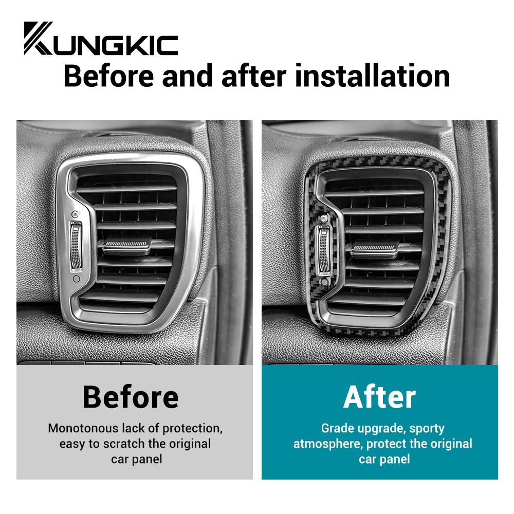 Real Soft Carbon Fiber Sticker For Kia Sportage 2017 2018 2019 LHD RHD Car Side Air Outlet Frame Interior Trim Accessories