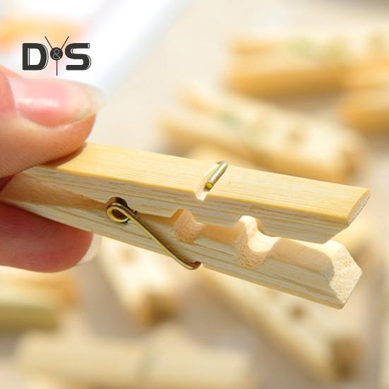 100Pcs Bamboo Clips Clothespins Easy To Use Heavy Duty Rust Resistant Laundry Clip Hangers Multipurpose Clips