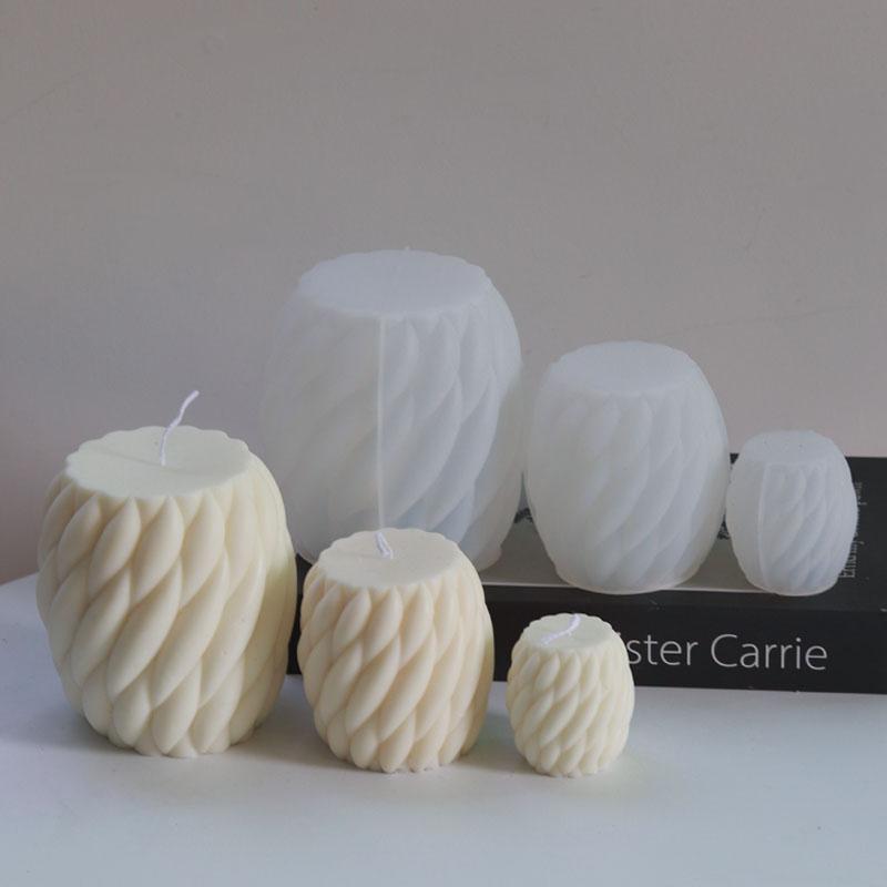 Lumânare în formă de bilă cu șurub, formă de silicon, dungi rotative, formă pentru săpun parfumat, DIY, torsiuni ondulate, geometrie, forme din rășină pentru ciment, decor pentru casă