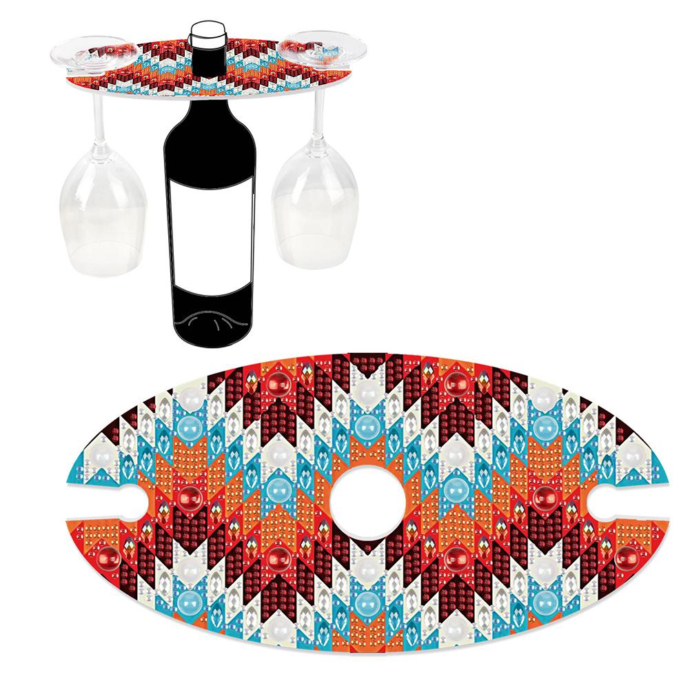 Wine Bottle Holder 5D DIY Diamond Art Wine Bottle Rack Acrylic Special Shaped Pattern Wine Glass Storage Holder for Table Decor