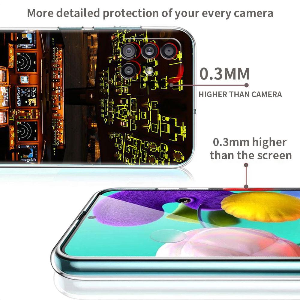 Aviation Aeroplane Helicopter Cockpit Instrument Clear Case For Samsung Galaxy A52 A12 A51 A32 A21s A71 A32 A22 AA50 Phone Cover