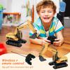 Remote Control Excavator Toys For Boys,16 Channel Speed Control RC Excavator Construction Toys With Metal Shovel & Light,Simulated ,Christmas Birthday