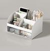 Desktop Transparent Cosmetics Storage Box Desktop Organizer With Drawers Pen Holder Stationary Storage Rack For Office Desks
