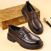Fashion 2025 New Designer Casual Derby Shoes for Men Spring Autumn Business Formal Men's Shoes Fashion Solid Color Platform Leather Shoe