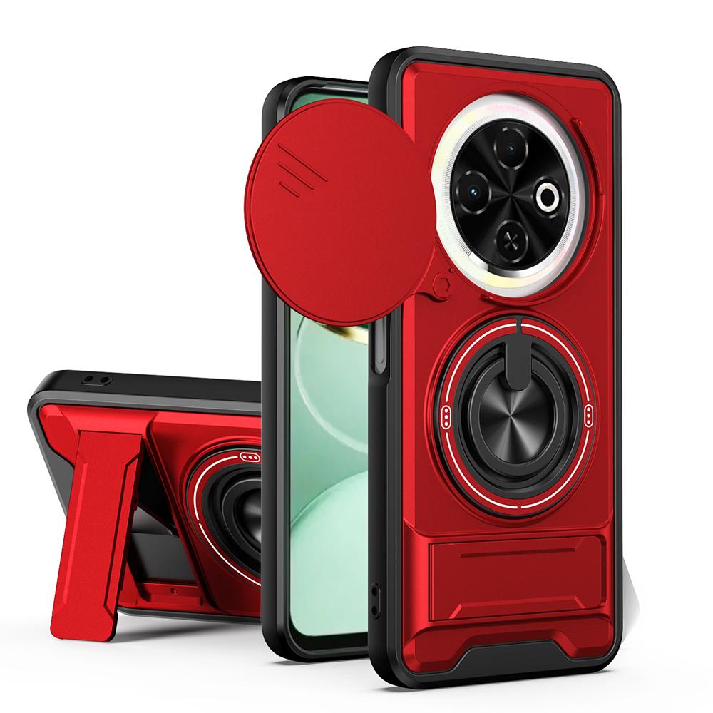KEYSION Magnetic Phone Case for TECNO Spark 30C 4G Slide Camera Protection Upright Kickstand Shockproof Back Cover for Spark 30C
