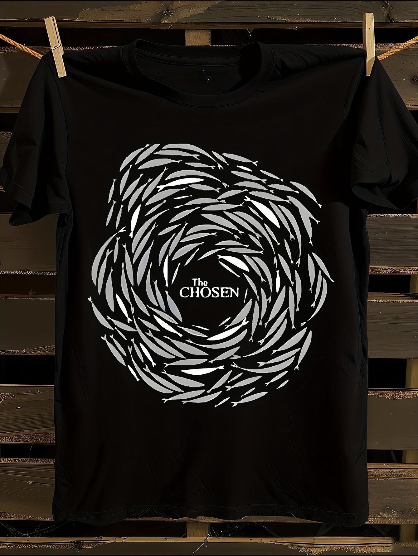 Against The Current Chosen Fish Scale and Hebrew Letterin... XXL