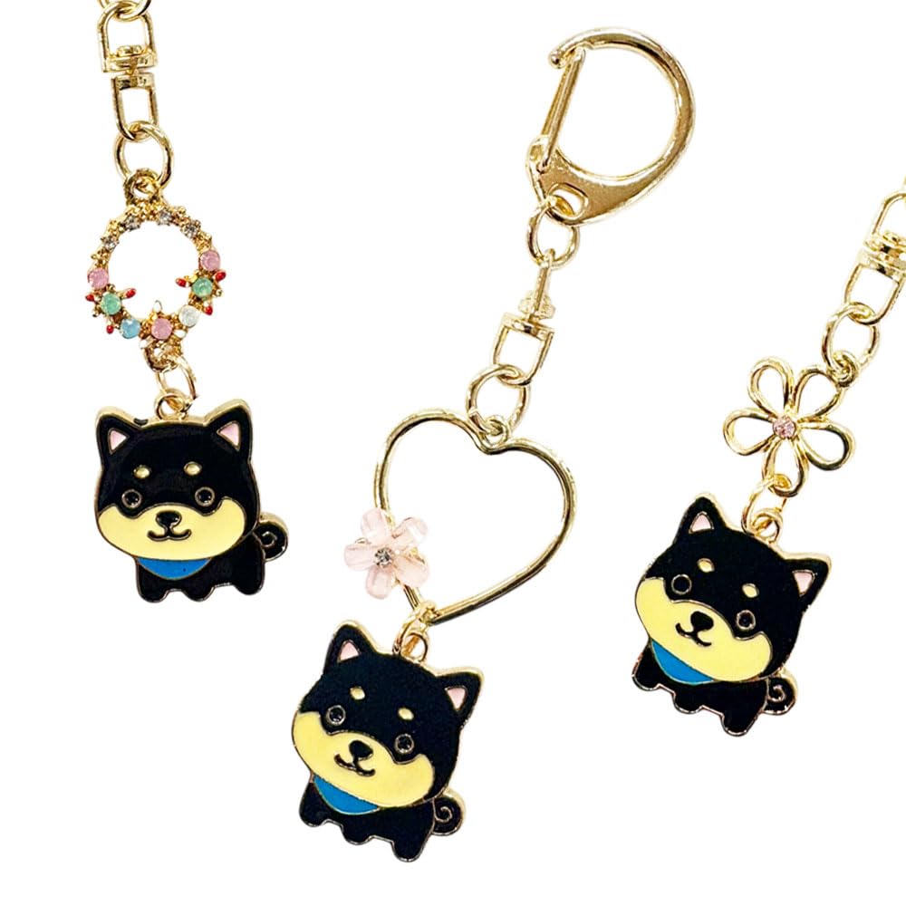 

Набор Путешествующий Мамесиба Ювелирные изделия Милый и Стильный Шарм Сделано в Японии [LamPlanning] Брелок из 3 частей, Брелок, Сувенир, (Черный Маме)