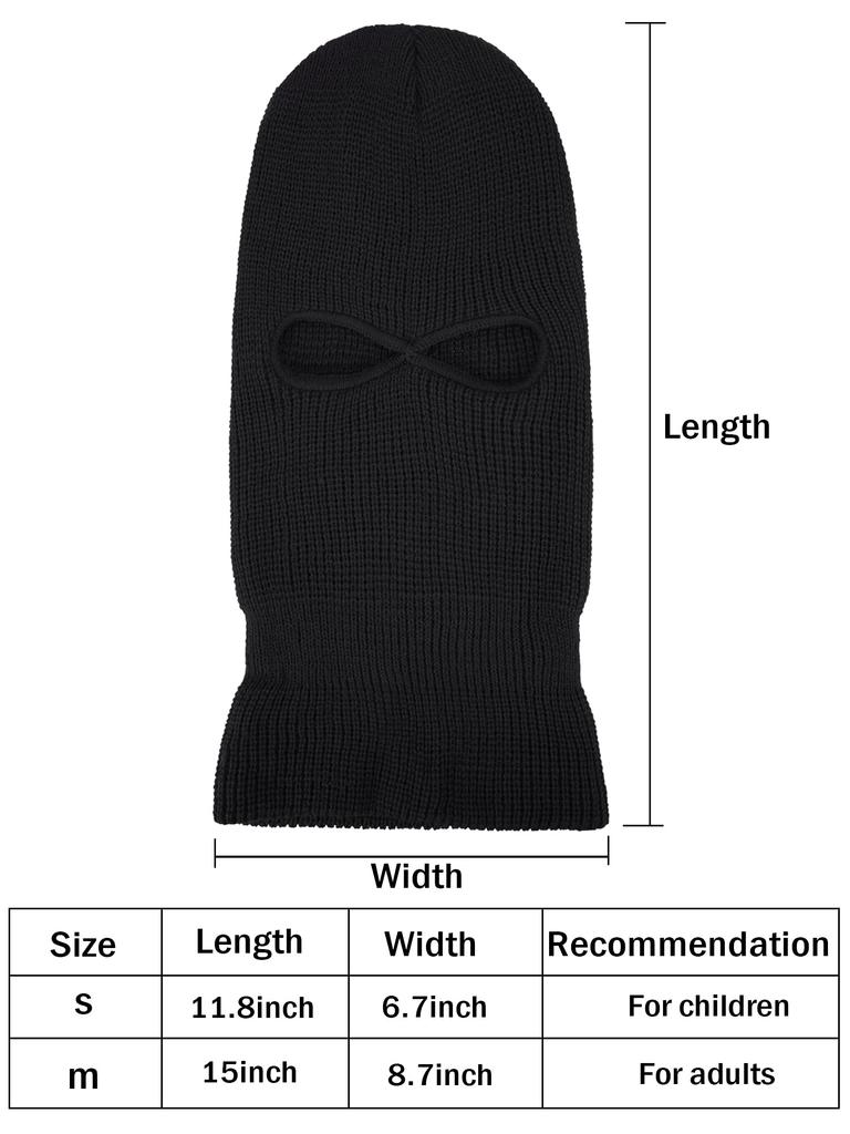 2-Hole Knitted Full Face Cover Cap Ski Neck Gaiter Winter Balaclava Warm Knit Beanie For Outdoor Sports Funny Party Riding Hat