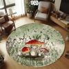 Round Black Carpet Dreamy Colored Mushroom Pattern Rug Living Room Bedroom Anti Slip Dirt Resistant Floor Mat Home Decoration