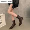 Spring Autumn Women Ankle Boots Fashion Pointed Toe Modern Short Booties Designer High Heels Botas De Mujer
