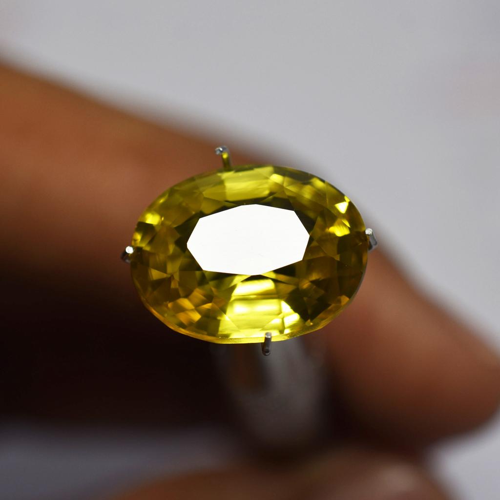 9.75 Ct Natural YELLOW Sapphire Oval Cut CERTIFIED Sapphire Rings Loose Gemstone AM-671