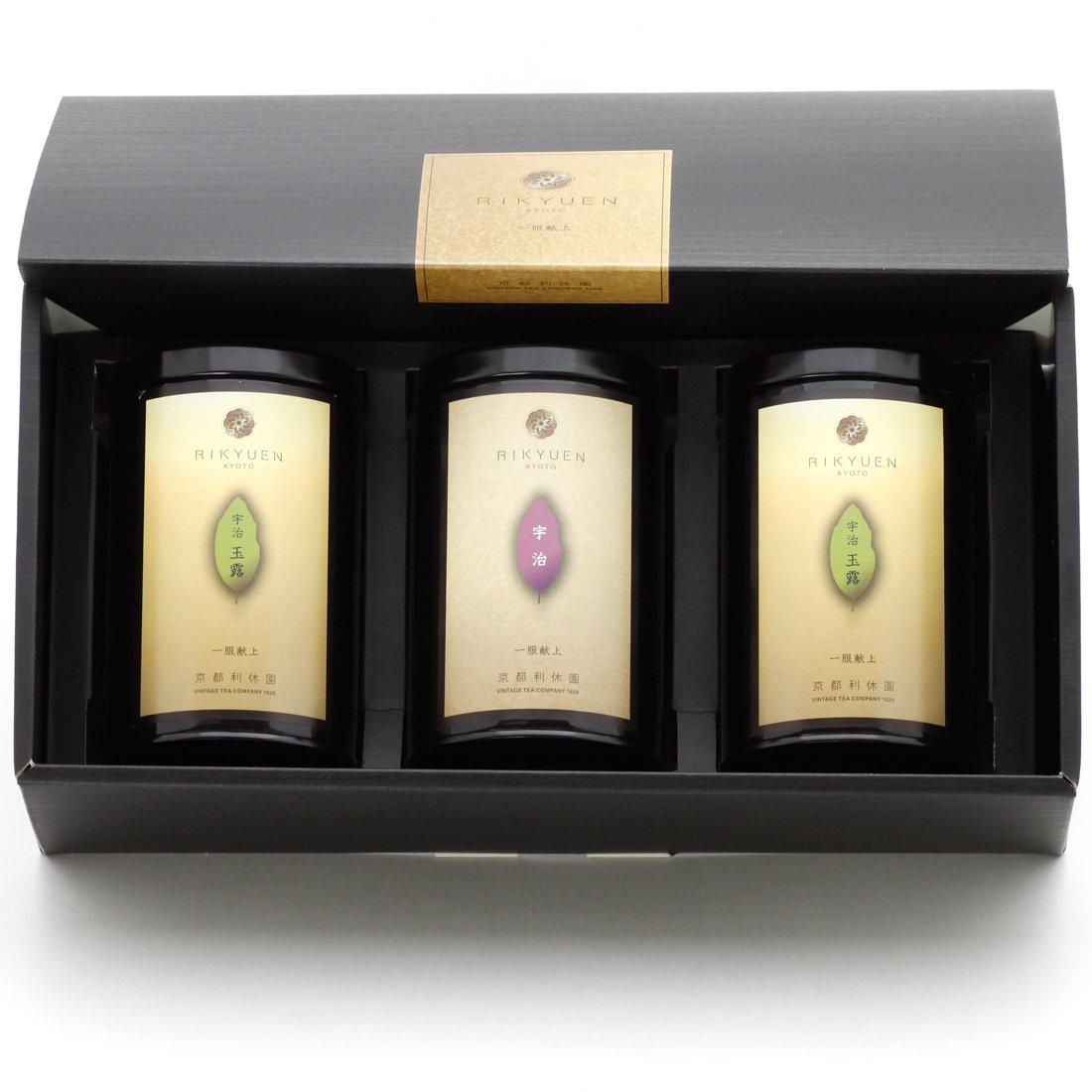 Kyoto Uji Set Goku Tea 30g Uji 30g Uji Gyokuro Green x2 Uji Tea Gift Kyoto Made in Japan Rikyu-en (Uji Set) - Sencha, (Uji Tea) - Set, Gift,