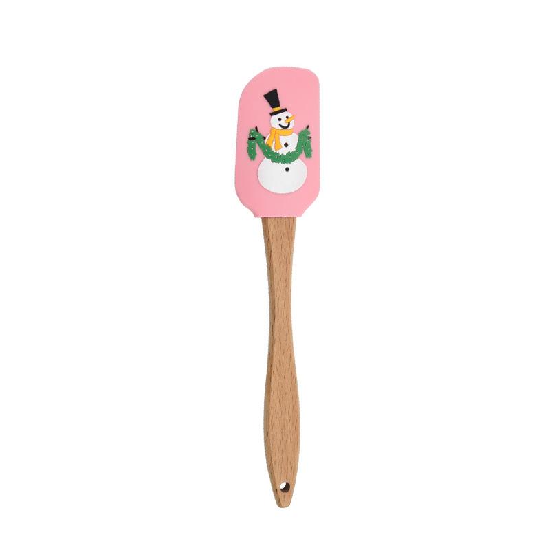 Christmas Series Cake Cream Spatula Wooden Handle Silicone Pastry Scraper Non-Stick Butter Batter Mixer Kitchen Baking Tools