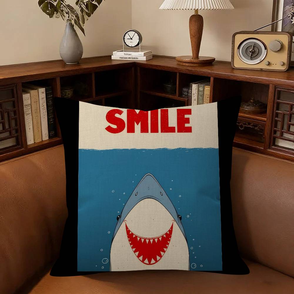 Pillow Cushion Cover Pillowcase Living Room Sofa Home Decor Customized Movie Jjaws LOGO