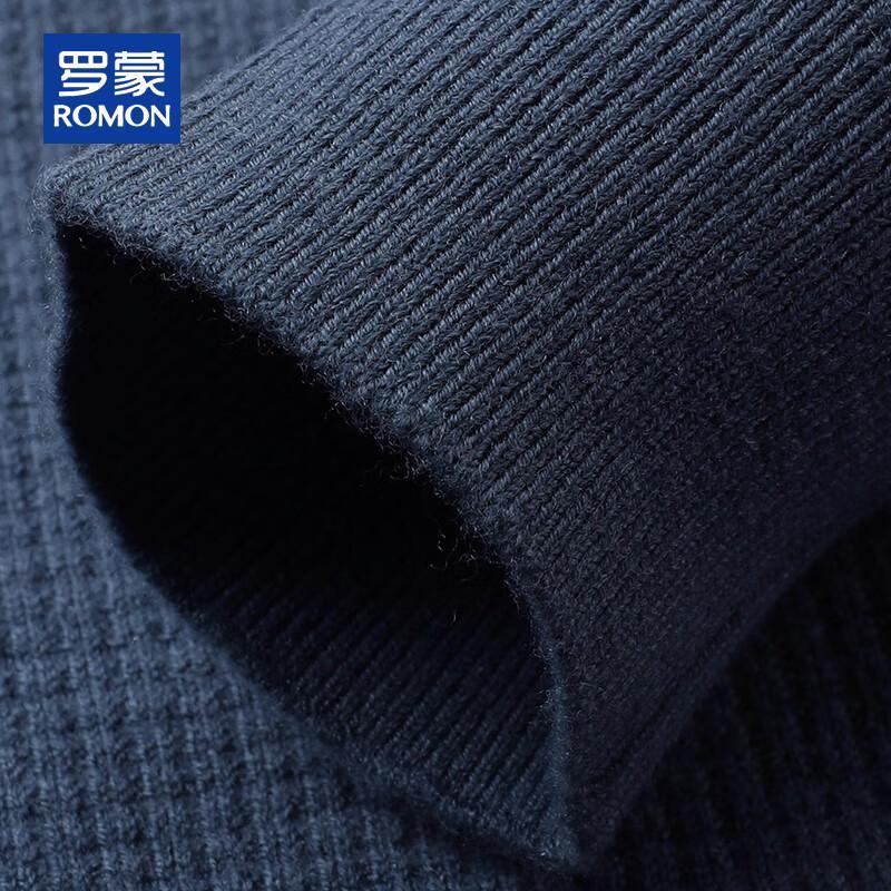 ROMON Men's 100% Pure Wool Round Neck Sweater