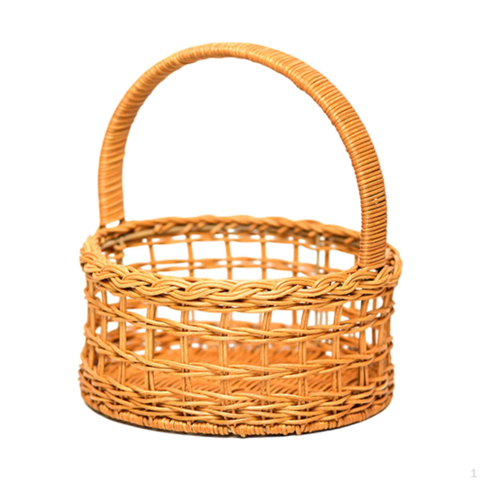 

Ручная плетеная корзина для пикника, декоративный контейнер для хранения, свадебное украшение для M