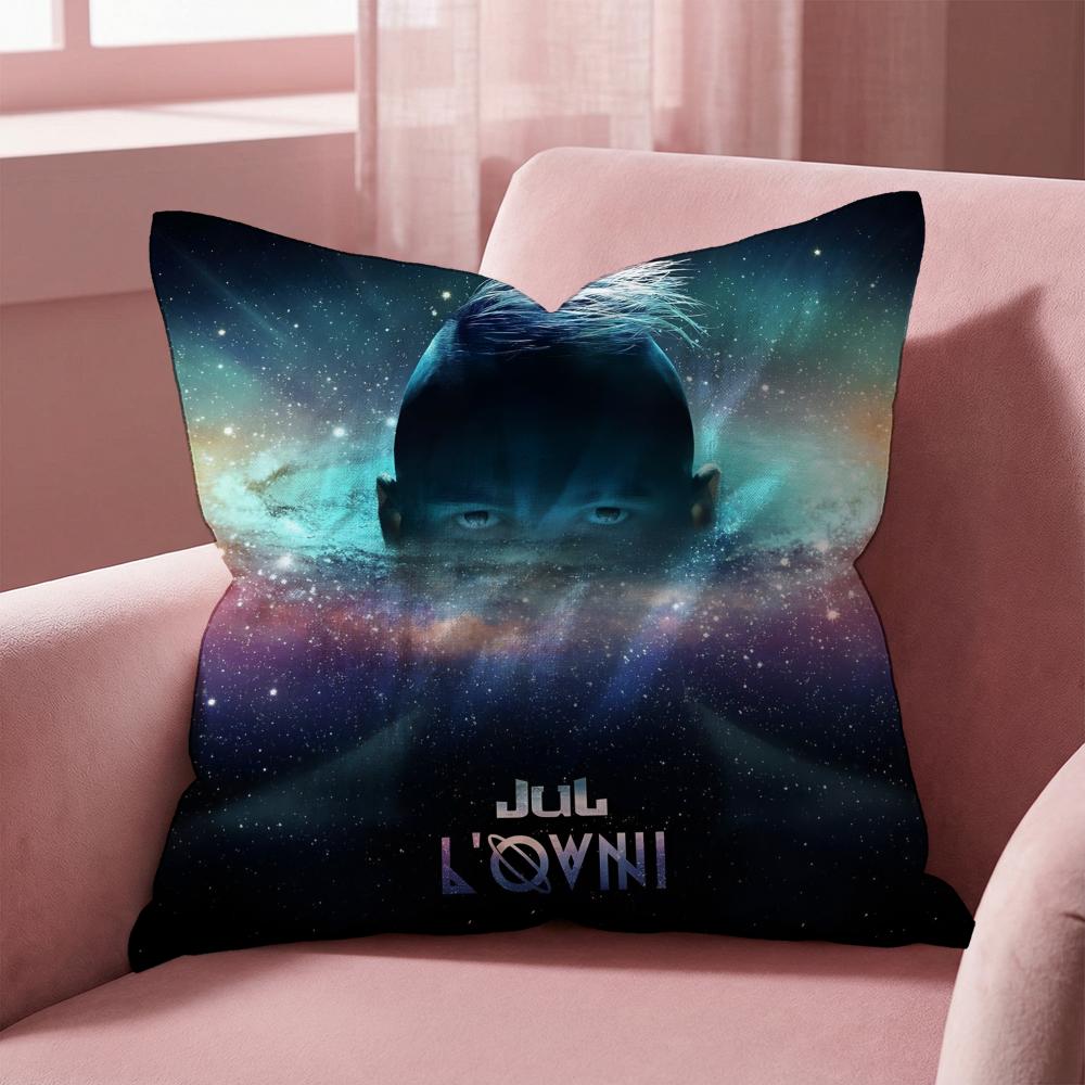 Rapper JuL C'est Pas Des Lol Cushion Cover Multi-Scene Pillow Cover for Home & Car - Reversible, Soft & Durable for Daily Use