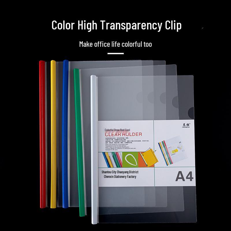 A4 Transparent Lever Arch File - Thickened PP Document Folder for Office, Resume, or Student Papers