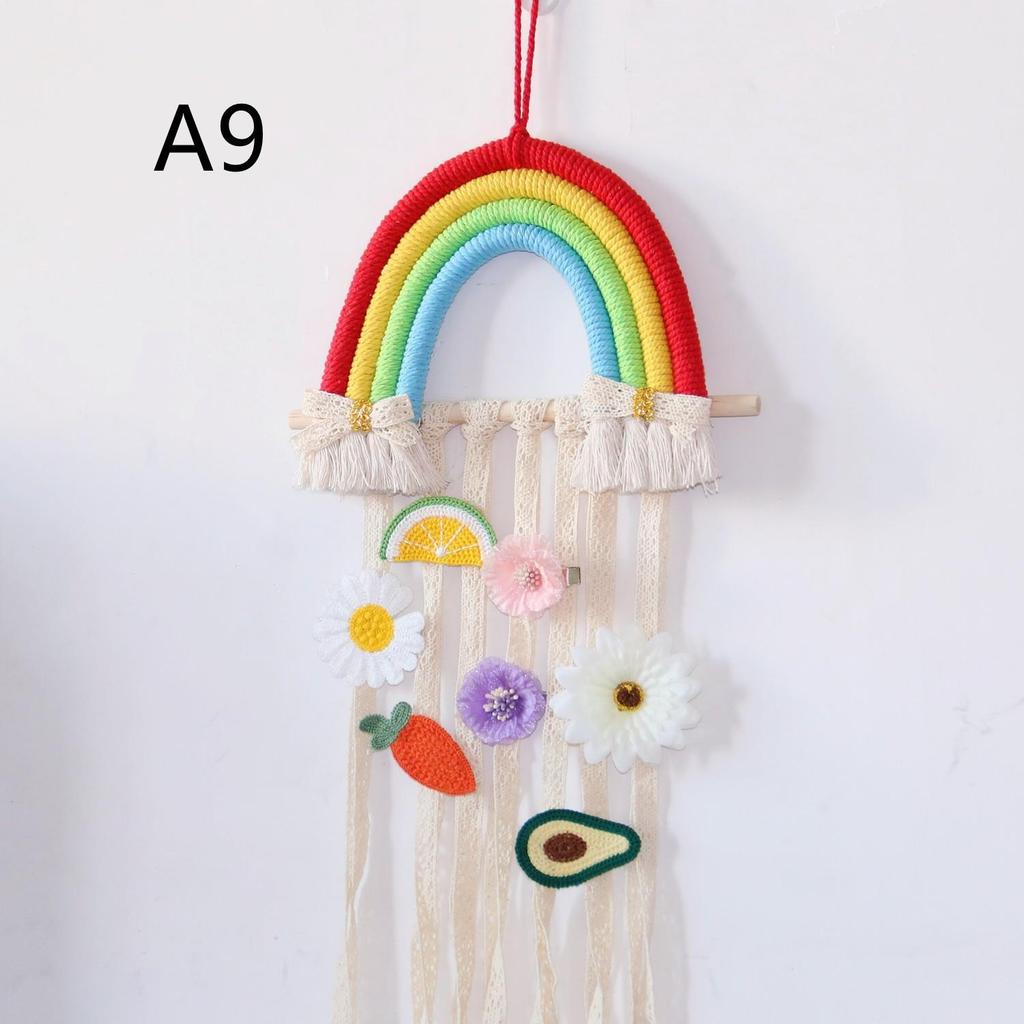 Rainbow Lace Hairpin & Headband Organizer for Kids' Room Decor