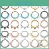 Stahl Septum Chirurgenpiercing Opal Clicker 16g Kristall Nasenpiercing Ring Tragus Piercing Ohrring Daith Helix Schmuck Brustwarze