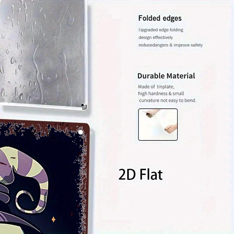 [2D Flach] 1 Stück Vintage Metallschild - Stitch als Hexe auf einem Halloween-Kürbis, 2D Flaches Design, Niedliche Cartoon-Wandkunst-Dekoration für Hal