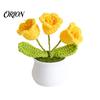 Hemp Rope Plant Pot Woven Potted Plant, Handmade Wool 3D Texture Crochet Maintenance Free Flowerpot Flower with Flowerpot, No Home Decor Eco-friendly