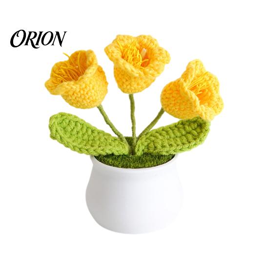 Hemp Rope Plant Pot Woven Potted Plant, Handmade Wool 3D Texture Crochet Maintenance Free Flowerpot Flower with Flowerpot, No Home Decor Eco-friendly