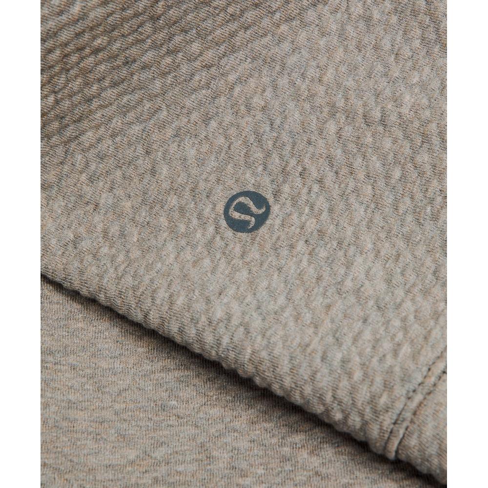 Lululemon Textured Double Knit Cotton Half Zip Heathered Rover Black