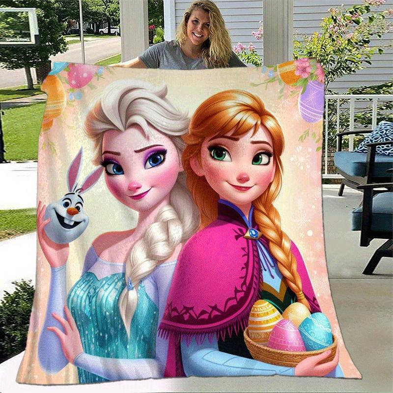 1pc Frozen Printing Blanket - Soft, All-Season Throw for Living Room, Bedroom,Personalized Gift with Adorable Cartoon Design