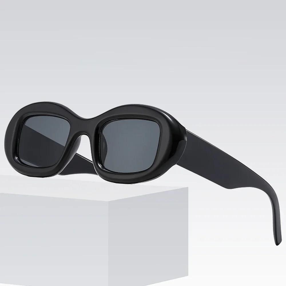  Ins Popular Fashion Oval Women Luxury Sunglasses Vintage Brand Designer Candy Color Clear Gradient Men Punk Sun Glasses