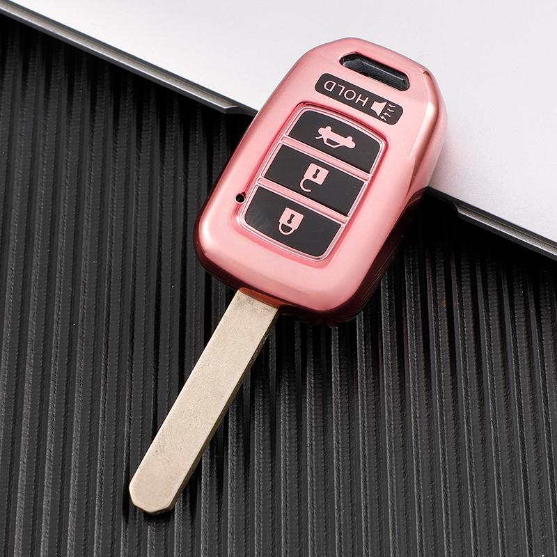 For Honda Accord Civic 4Buttons Soft Tpu Car Key Cover Case Shell Fob Remote Accessories