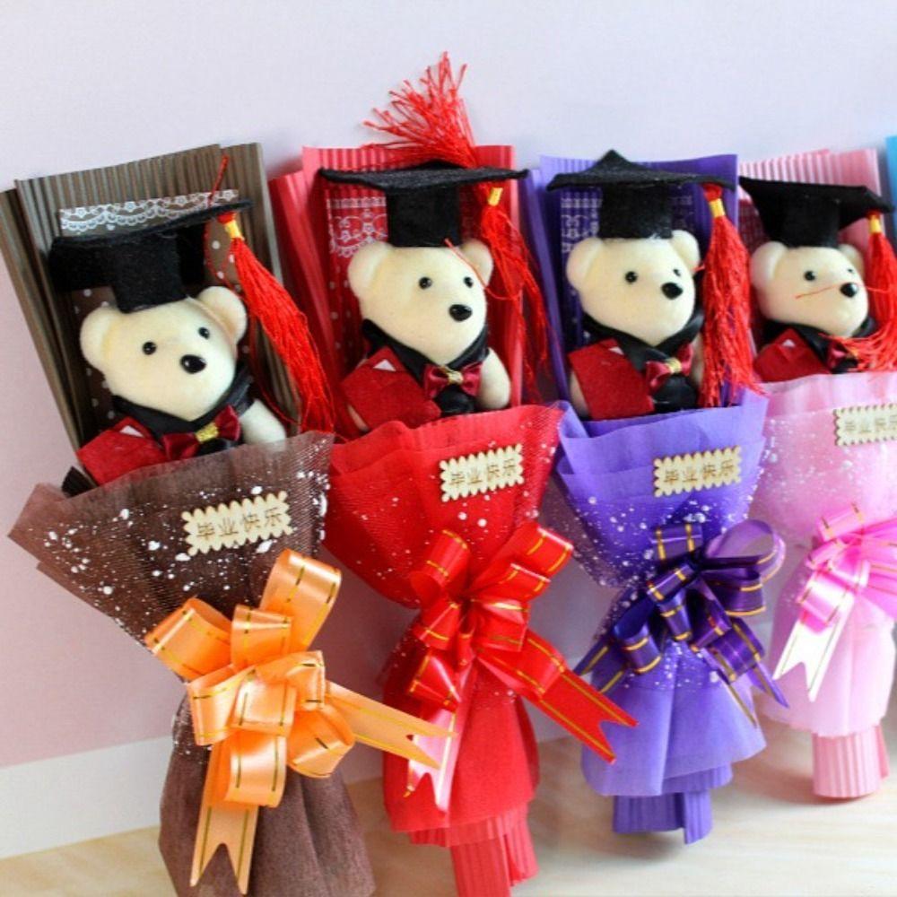Lovely Bear Graduation Bouquet Cartoon Bouquet Decoration Stunning Graduation Gift  New Year