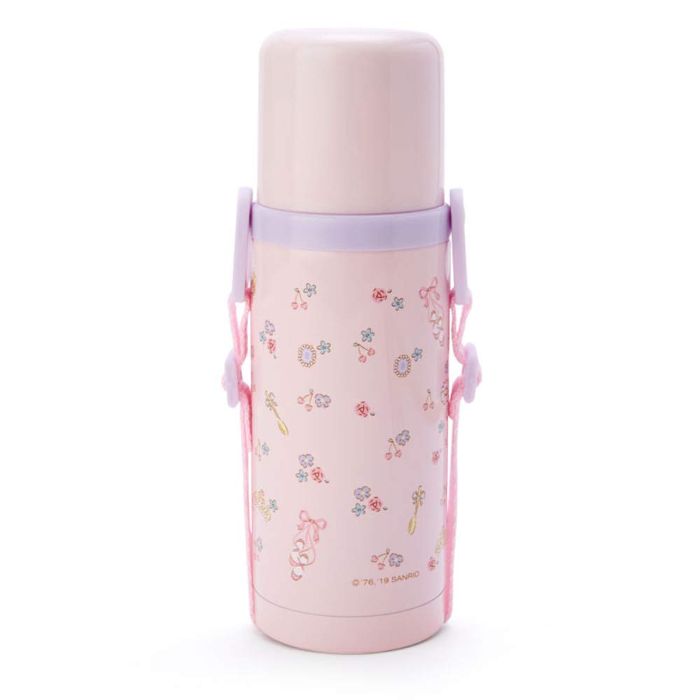 Sanrio Water Direct Cup Stainless Steel My Melody with Shoulder Character SANRIO Children's Bottle, 380ml, Drinking, One-Touch Included, 2-Way Bottle,