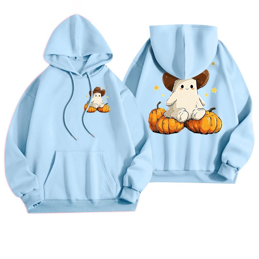 Women's Casual Fashion Halloween Printed Leisure Hooded Sweatshirt With Pockets