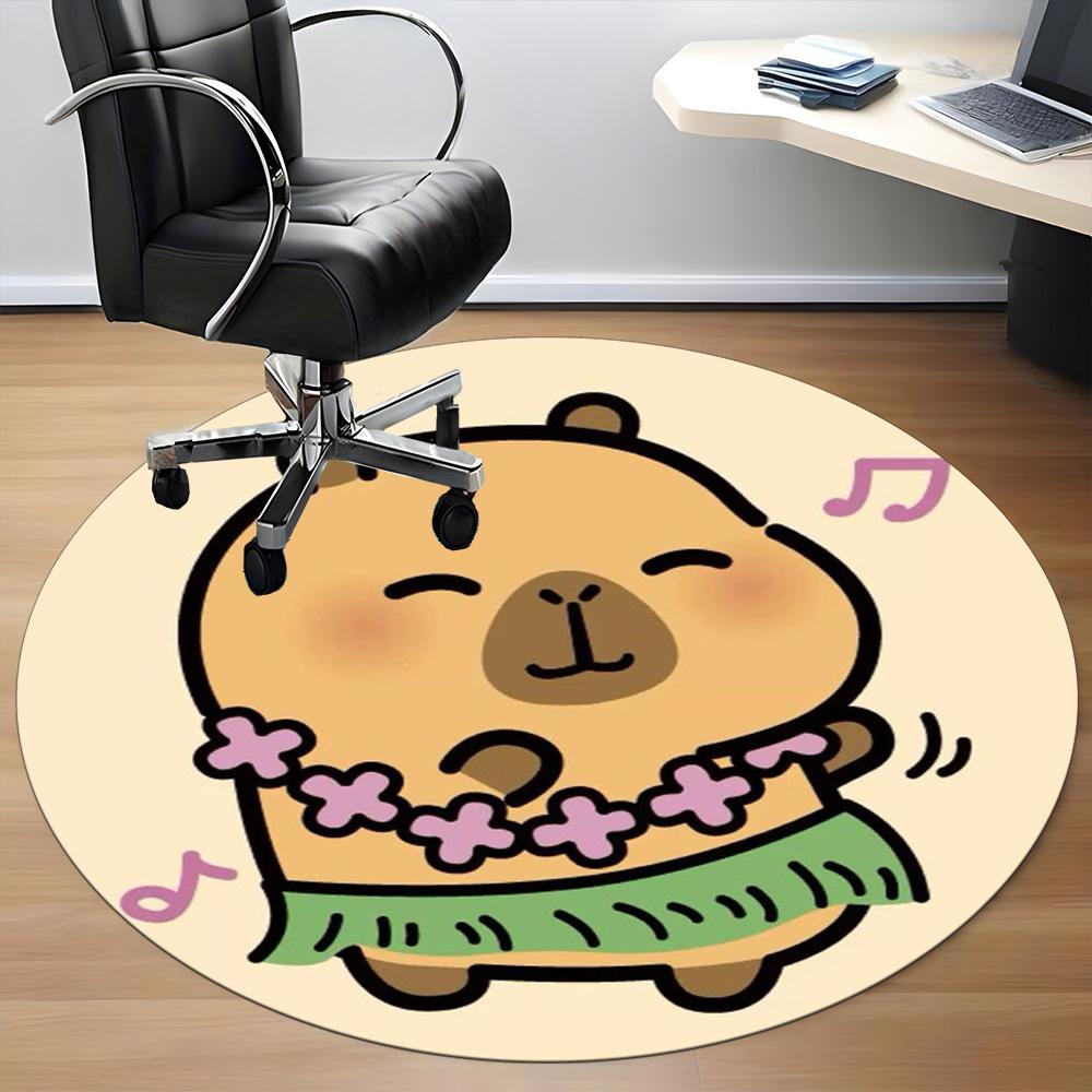 1pc Capybara Chair Carpet for Office Non-Slip Mat for Office - Decorative Floor Mat Yy251030216
