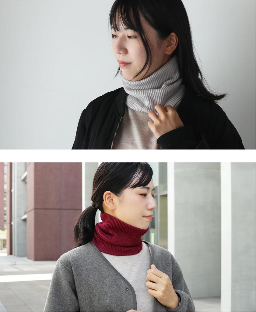 Ultra Warm Silk Neck Silk and Red [Kinuya] Double-Knit Warmer, Cotton, SO7062,