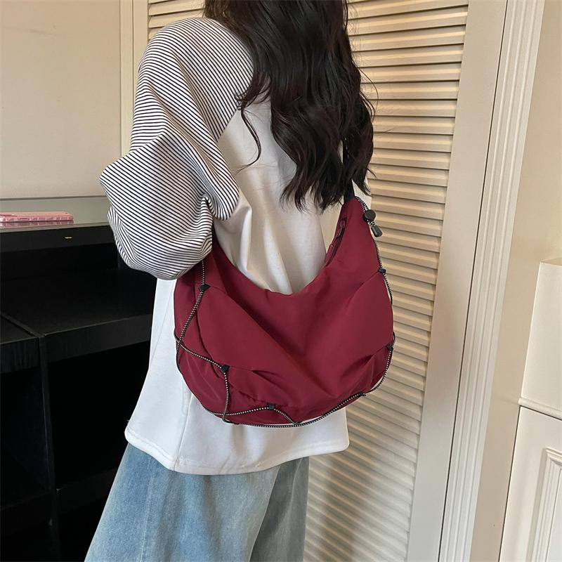 Nylon Shoulder Bag Women's Commuter Crossbody Bag Large Capacity Lightweight Handbag