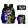 Lachende Critters Schultasche Dreiteiliges Set Cartoon Rucksack Umhängetasche Federmäppchen Lachende Critters