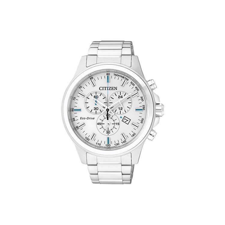 Citizen Eco-Drive Series 50M Waterproof Sports Versatile Quartz Movement Stainless Steel Watch Men watches White AT2310-57A White