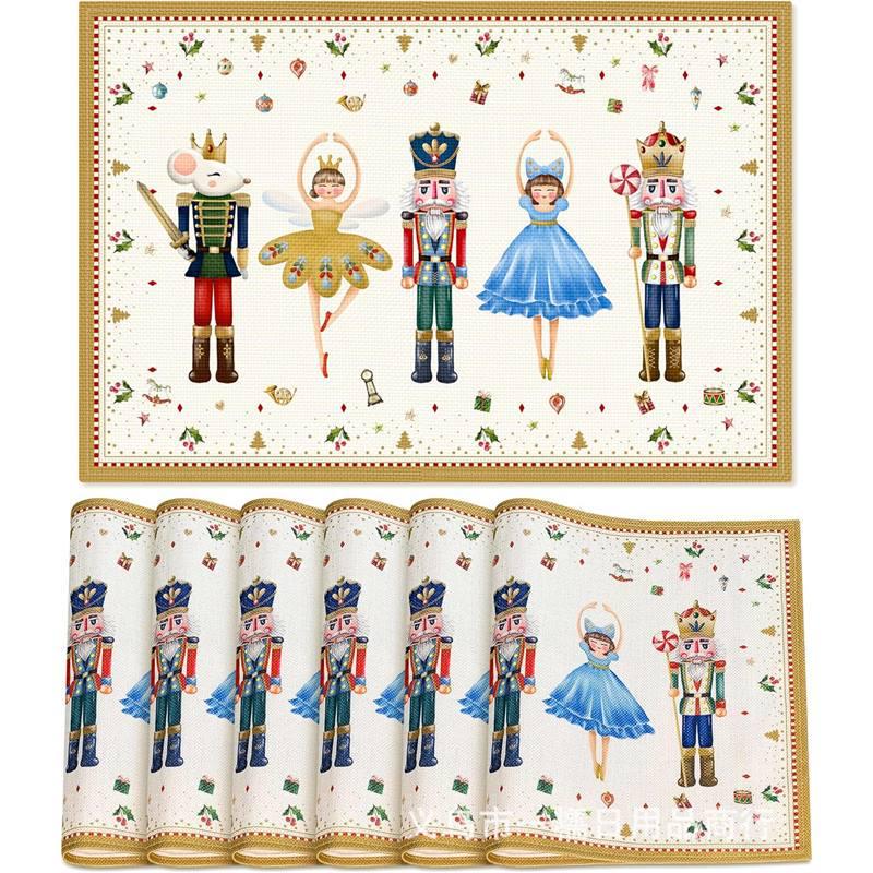 Christmas Snowman & Snowflake Plaid Insulated Placemat - Festive Table Decoration