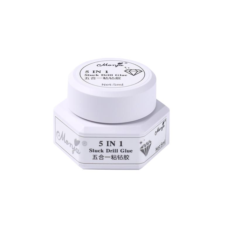 5 IN 1 Nail Glue Gel Portable Mini Size Multi-functional Rhinestone Adhesive Reinforcement Gel for Outdoor Nail Repair