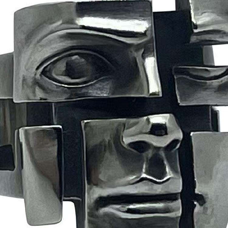 Exquisite Retro Mask Ring Adjustable Opening Finger Band Stylish Unisex Accessory For Birthdays Anniversaries