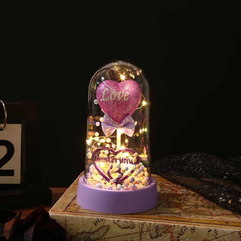 Eternal Galaxy Rose Rose With Lights  Led Valentine Day Gift Couple Girlfriend New Year Heart Gift Creative Wedding Decor